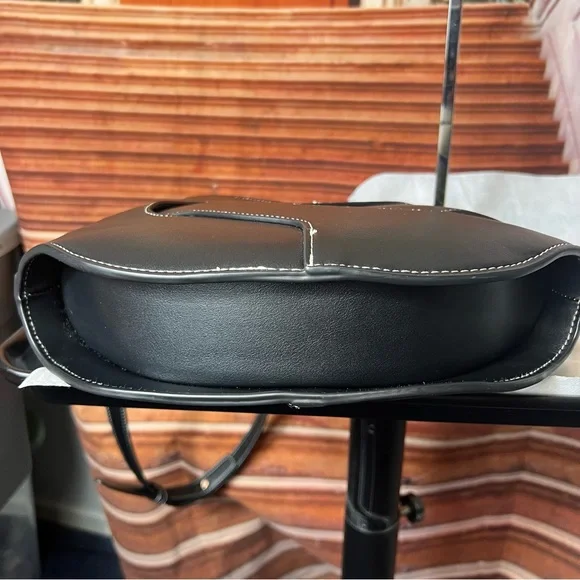 Polene Paris Black Leather Nodde Hobo Shoulder Crossbody Bag, adjustable strap - Picture 12 of 17